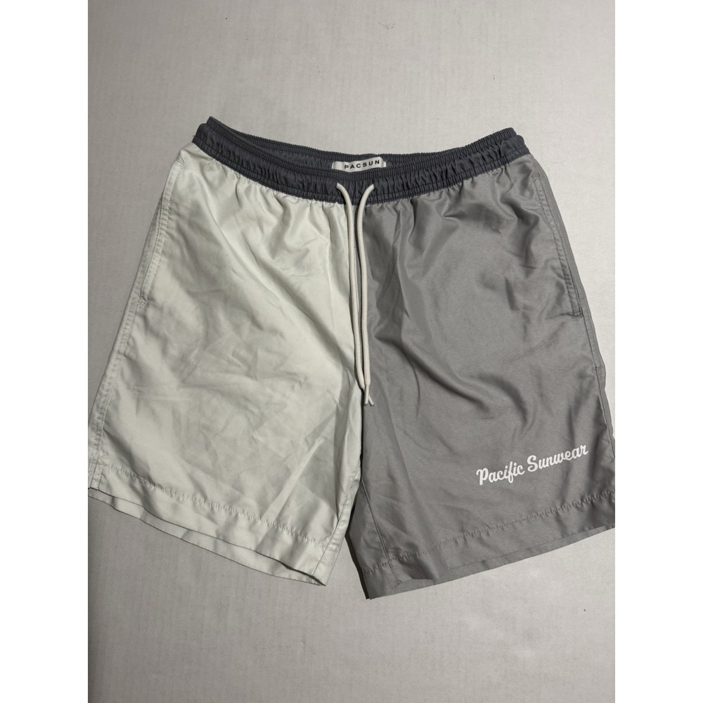 PacSun Pacific Sunwear Swim Trunks, Grey Tones, Drawstring, Men's‎ Small #1000
